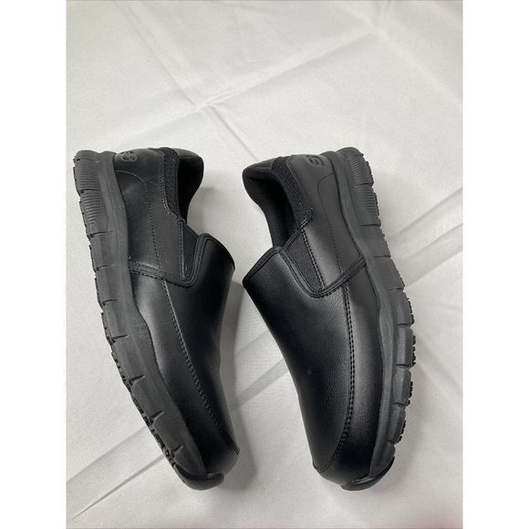Skechers 77157 Nampa Groton Memory Foam SlipOn Resistant Black Work Shoes US7.5 - Picture 3 of 10